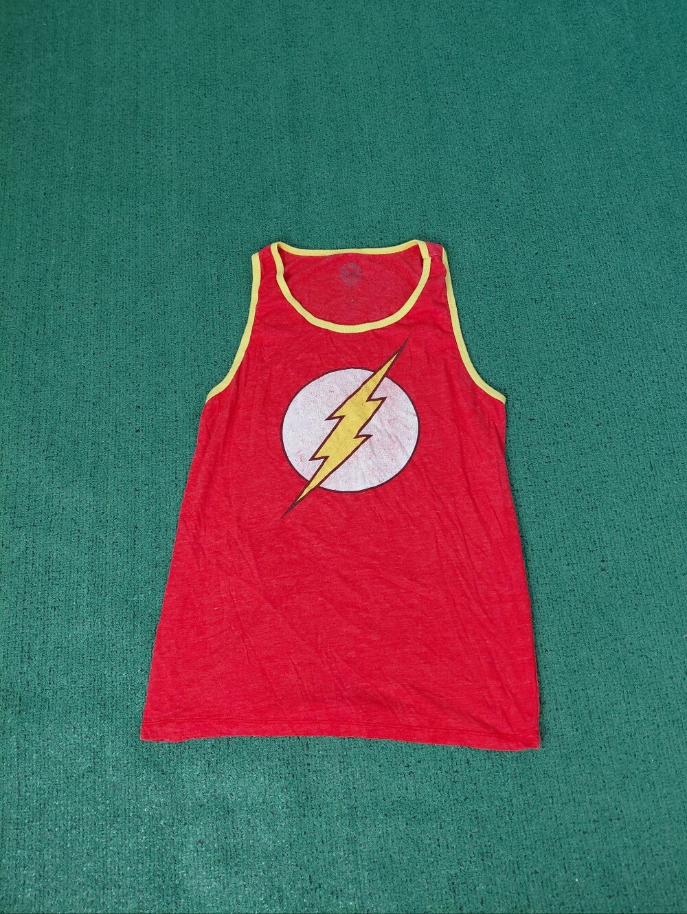 DC Comics The Flash Logo Super Hero Red & Yellow Tank Top Sz Medium
